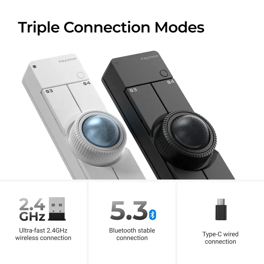 Keychron lanza un periférico ergonómico con conectividad Bluetooth, USB-C y 2,4 GHz.