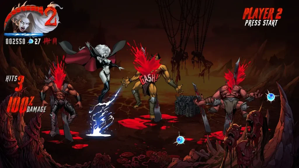 Combate de Lady Death: Demonicron durante uno de sus niveles.