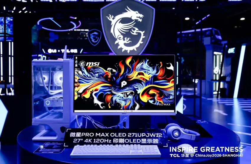 Diseño del monitor MSI PRO MAX OLED 271UPJW12 con panel OLED RGB Stripe