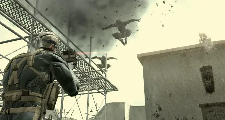 Enfrentamiento contra un jefe de Metal Gear Solid 4.