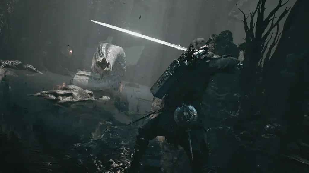 Batalla contra un jefe en Mortal Shell II.