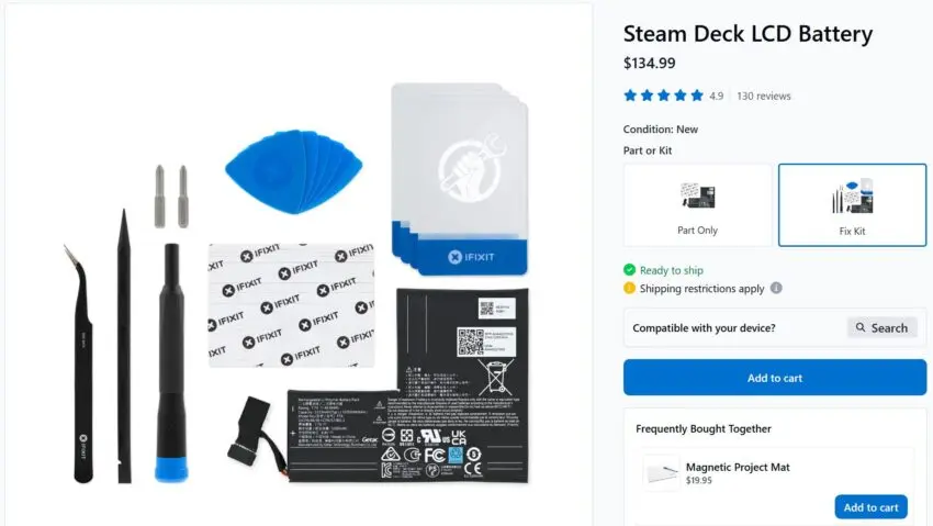 Valve mantiene el suministro de baterías para Steam Deck, aunque ahora son mucho más caras.