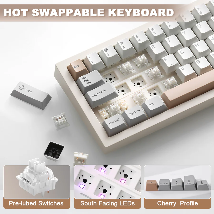YUNZII lanza un teclado compacto con pantalla TFT y conectividad inalámbrica de tres modos.