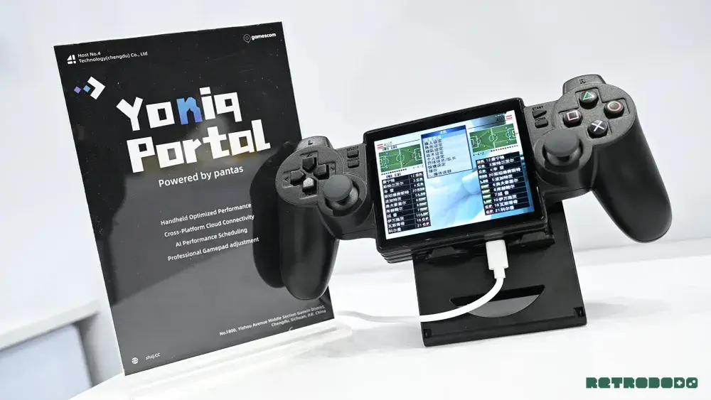 Detalle de la pantalla y controles de la portátil Yoniq Portal
