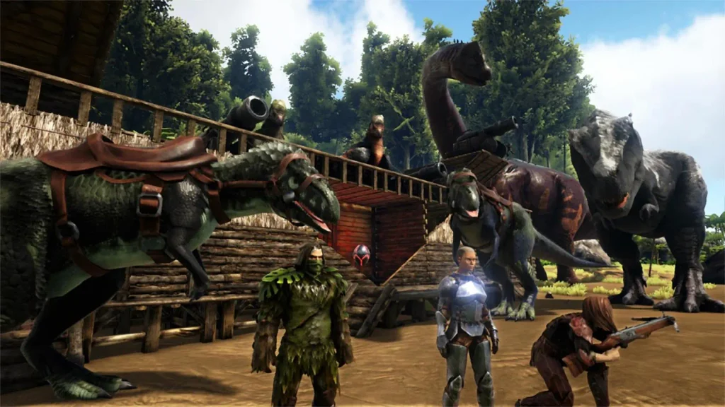 Partida multijugador de ARK: Survival Evolved.