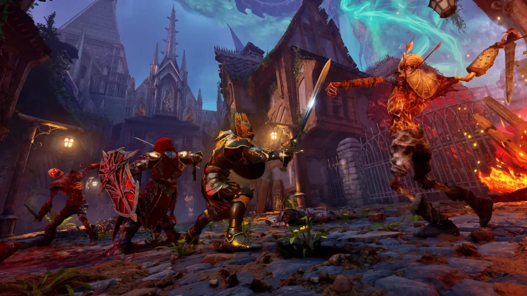 Combate contra criaturas sobrenaturales en Crimson Moon