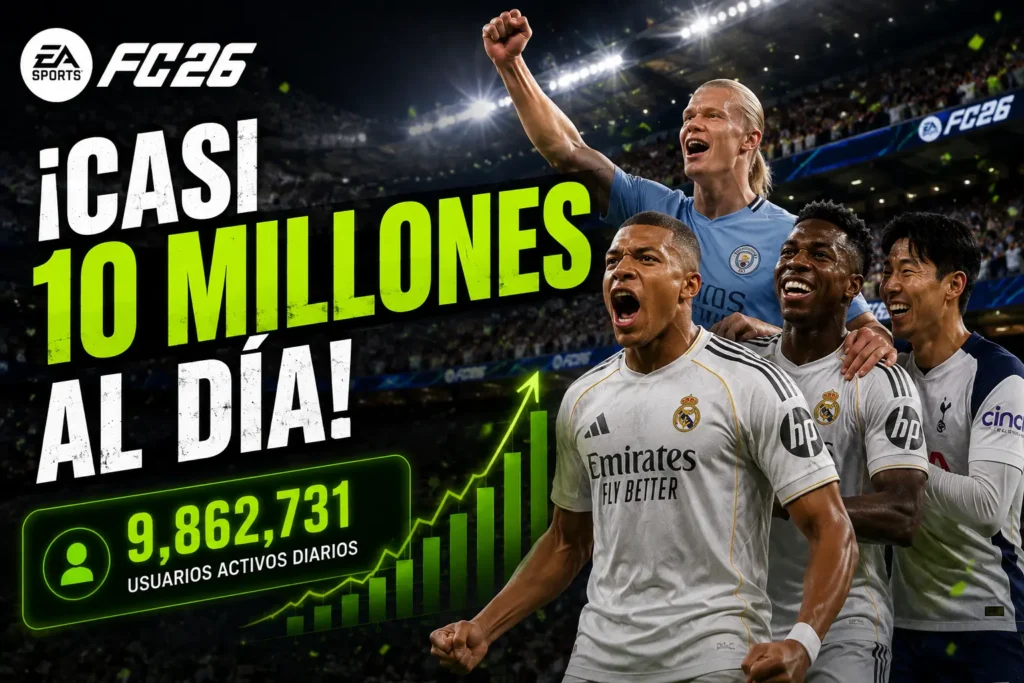 EA Sports FC 26 habría alcanzado un pico cercano a los 10 millones de usuarios activos diarios.