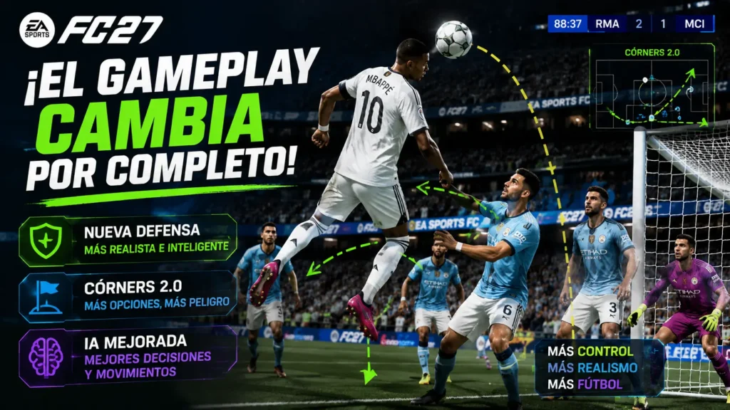 EA Sports FC 27 introduce importantes cambios en la defensa, los córners y la inteligencia artificial.
