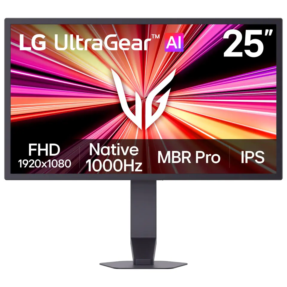 Vista frontal del LG UltraGear 25G590B de 24,5 pulgadas