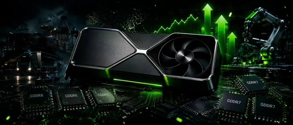 Tarjetas gráficas GeForce RTX y Radeon enfrentándose a una nueva subida de precios.