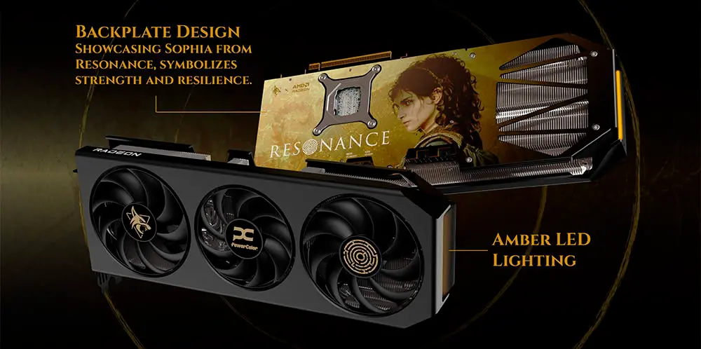 Diseño de Sophia en la PowerColor RX 9070 XT Resonance Edition