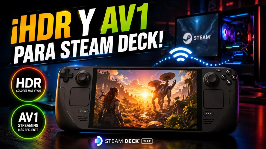 Steam Deck OLED recibe soporte para HDR en Remote Play y streaming AV1.