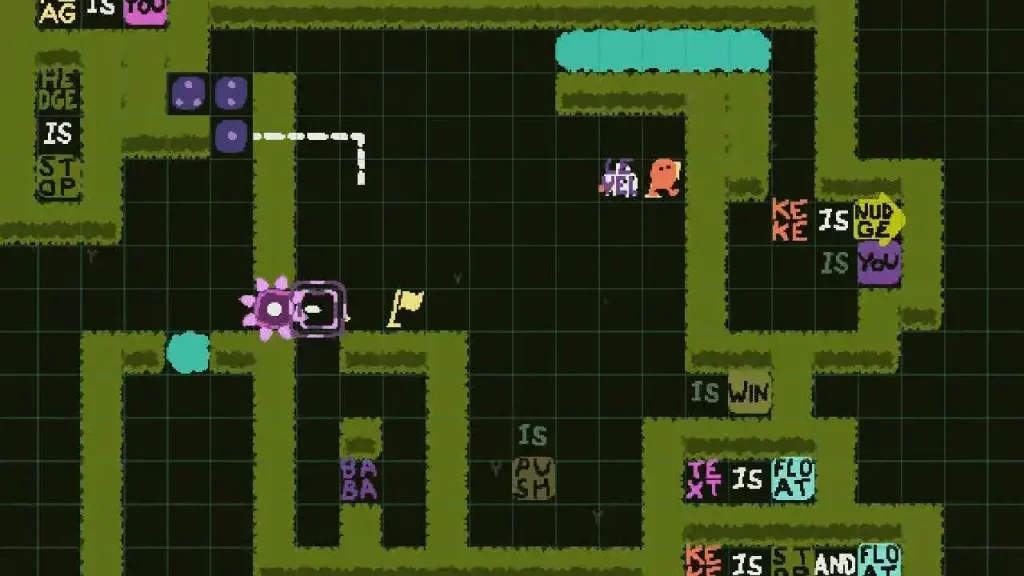 Baba Is You gameplay, puzle basado en las reglas del escenario