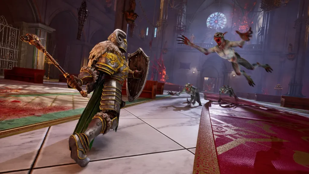 Crimson Moon combate contra enemigos demoníacos