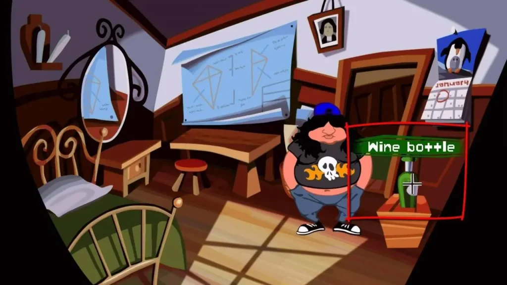 Day of the Tentacle Remastered gameplay, captura de la aventura gráfica clásica