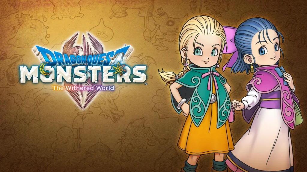 DRAGON QUEST MONSTERS: The Withered World, arte promocional oficial con Bianca, Nera y varios monstruos