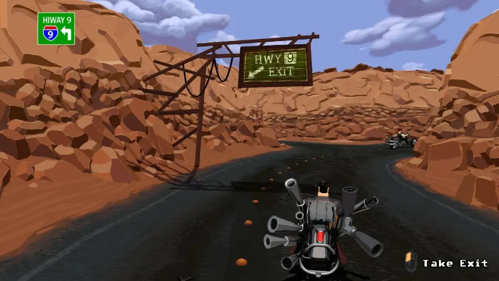 Full Throttle Remastered gameplay, Ben Throttle explorando el mundo de la aventura gráfica