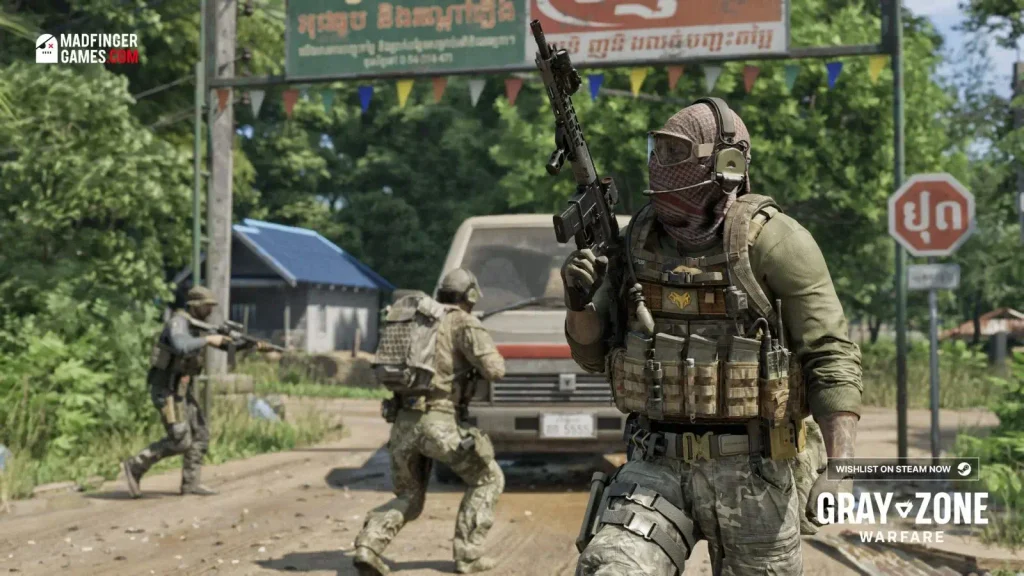 Gray Zone Warfare muestra a un soldado avanzando por la selva durante una operación