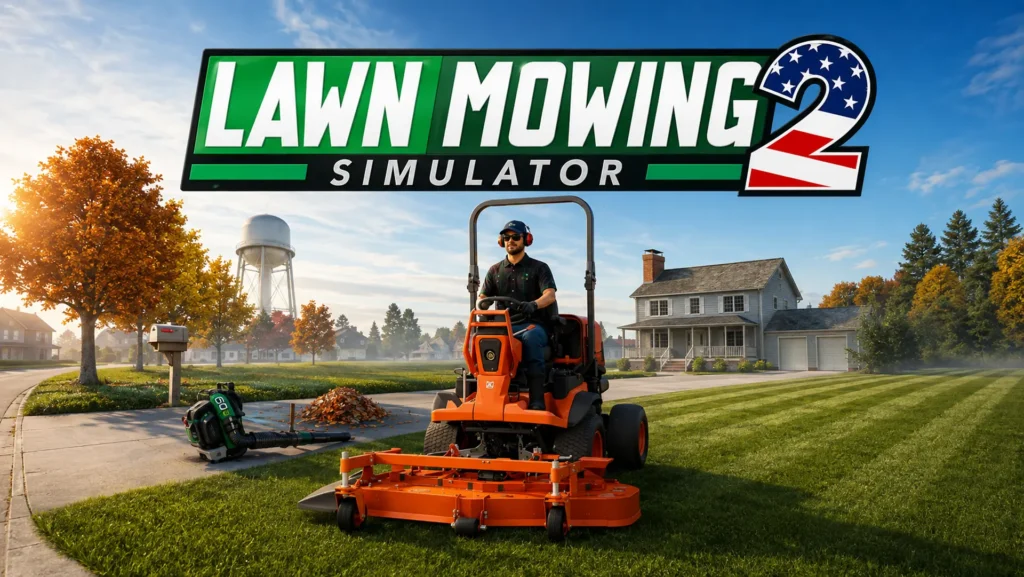 Lawn Mowing Simulator 2 con una máquina cortacésped en Estados Unidos