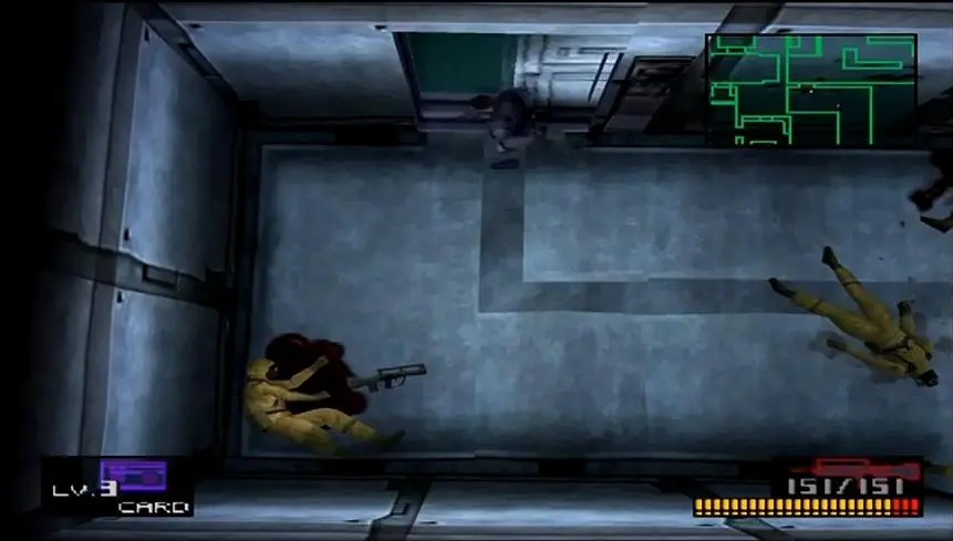 Metal Gear Solid gameplay, Solid Snake infiltrándose en una zona enemiga