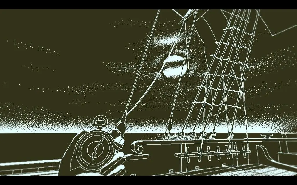 Return of the Obra Dinn gameplay, investigación de la tripulación a bordo del barco