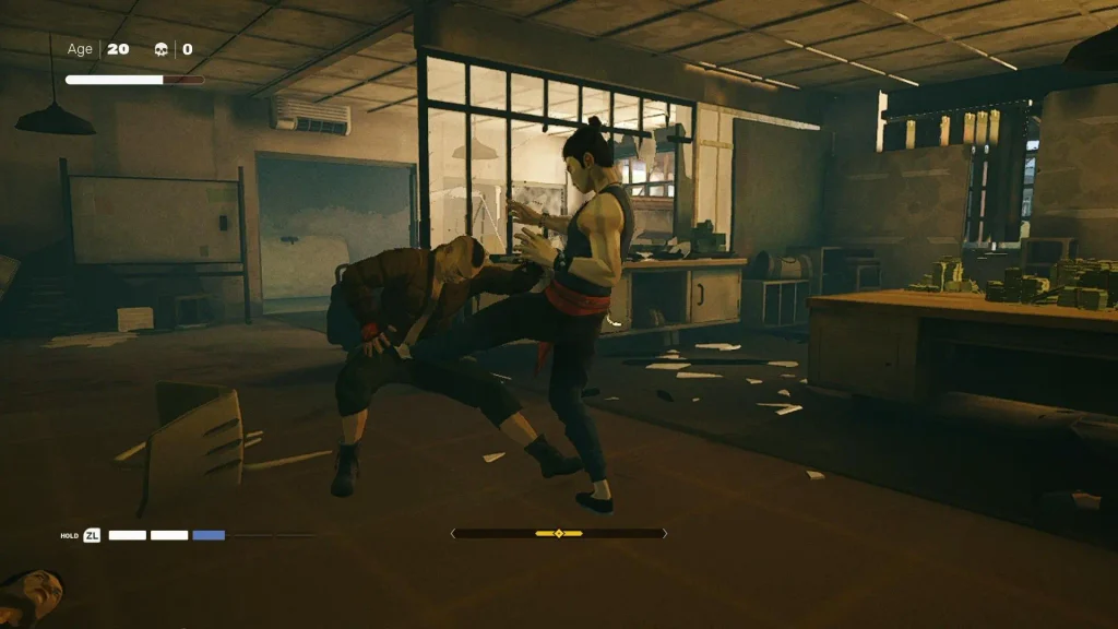Sifu gameplay, combate cuerpo a cuerpo contra varios enemigos