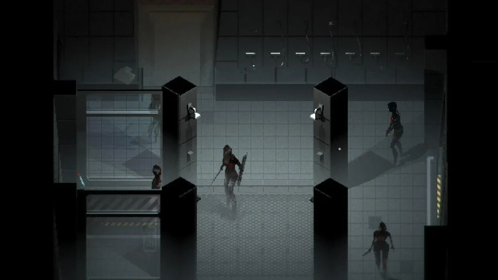 Signalis gameplay, protagonista explorando una instalación abandonada