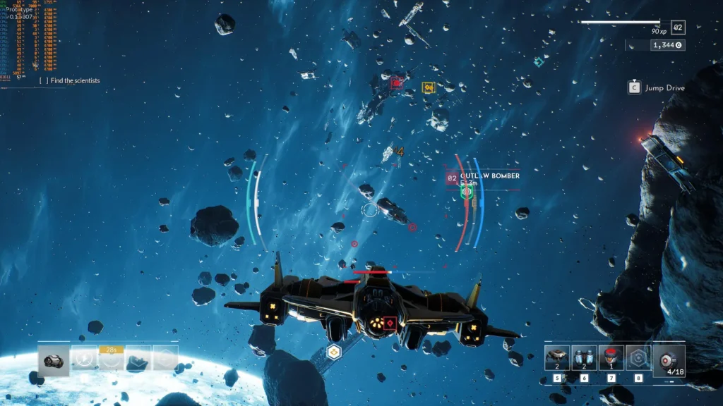 EVERSPACE 2 durante una batalla espacial