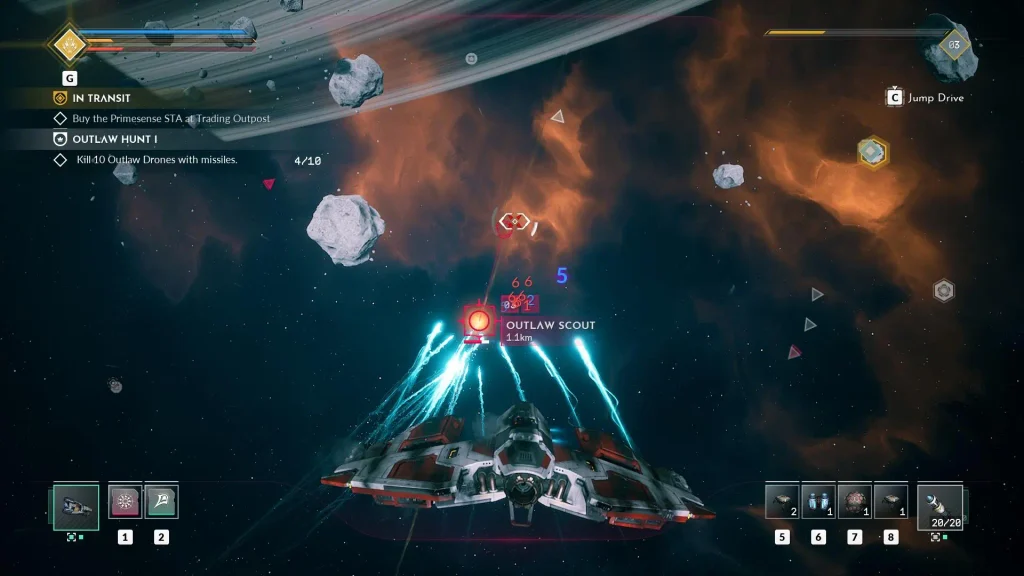 EVERSPACE 2 durante una batalla espacial