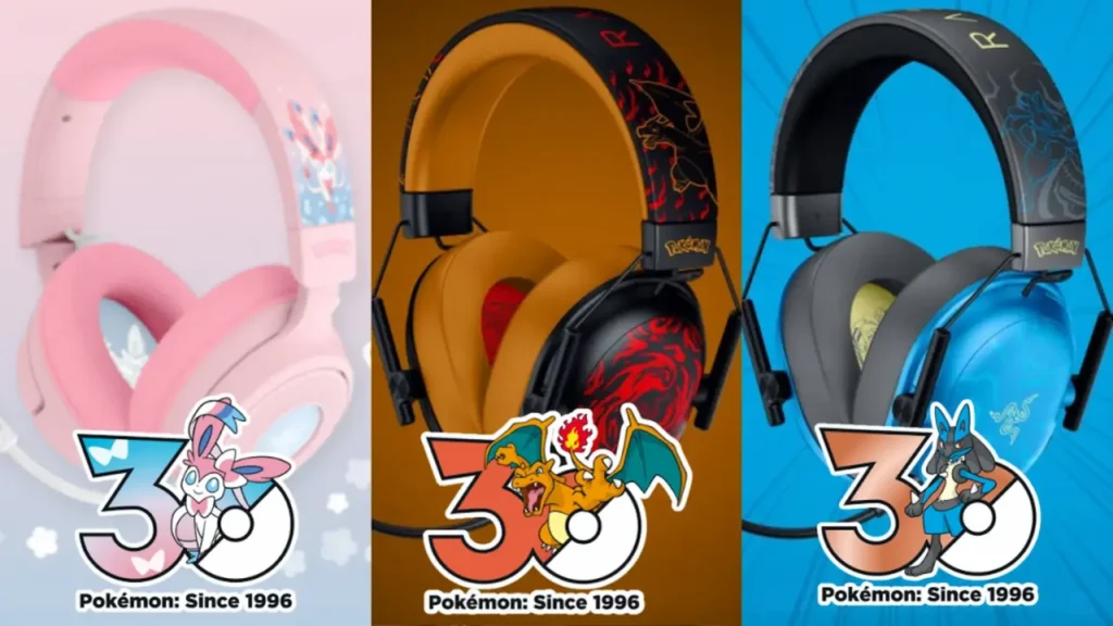 Razer amplía su colección Pokémon con auriculares de Charizard, Lucario y Sylveon